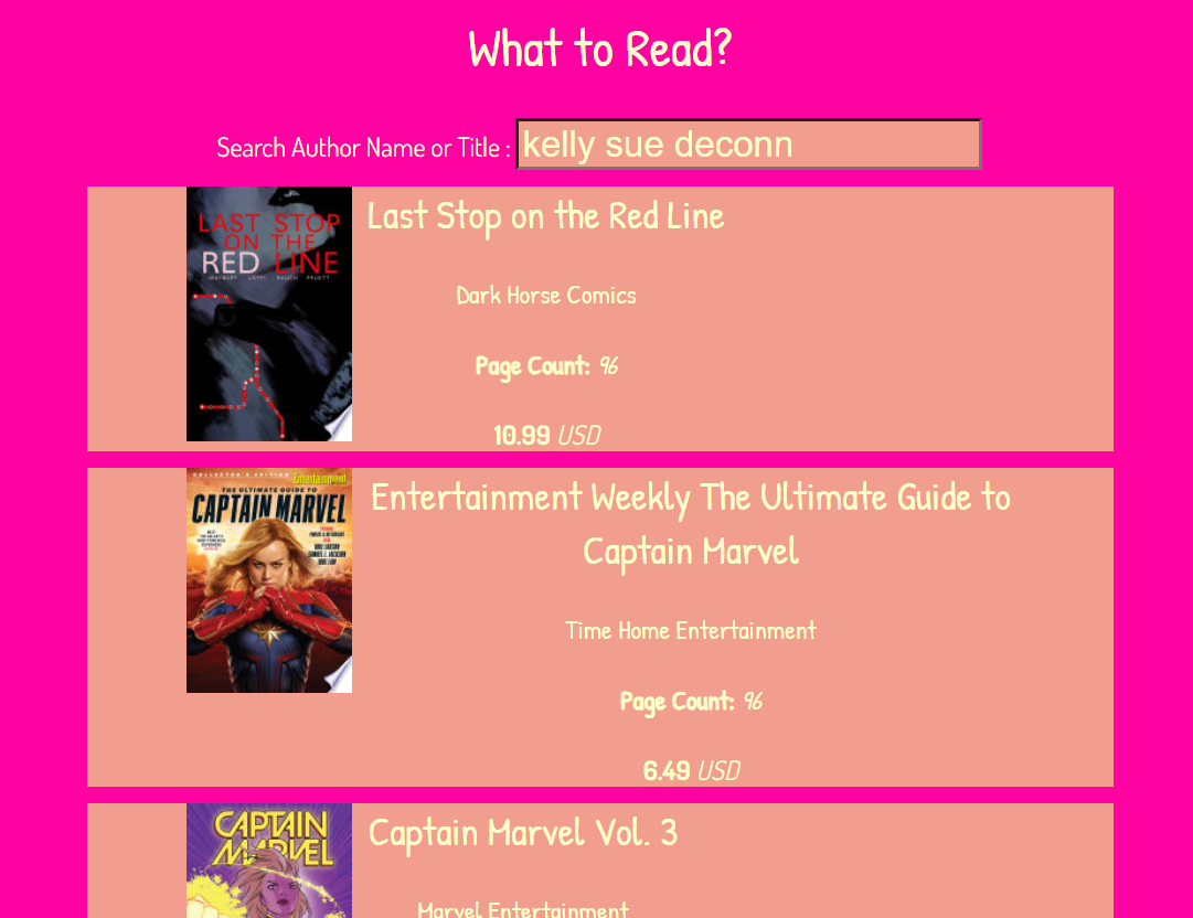 screenshot of book finder