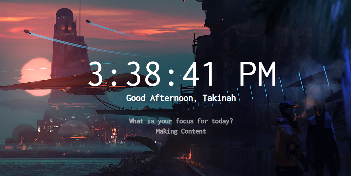screenshot of the focus app